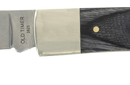 Old Timer 1135989 Heritage Series Bruin 50th Anniversary 2.80" Drop Point Plain D2 Steel Blade 3.70" Black Wood Laminate Handle