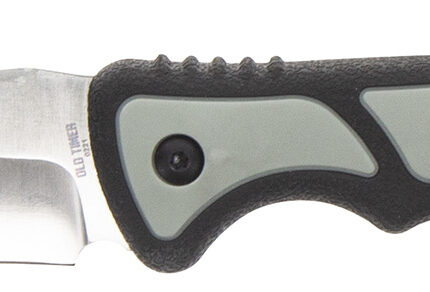 Old Timer 1137138 Trail Boss  3.70" Fixed Gut Hook Plain Stainless Steel Blade, TPE Handle Includes Sheath