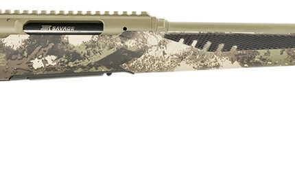 Savage Arms 58023 Impulse Big Game 243 Win 4+1 22" Threaded, Hazel Green Barrel/Rec, Woodland Camo AccuStock with AccuFit, Includes Detachable Box Mag