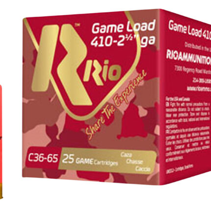 Rio Ammunition RC368 Game Load Heavy Field 410Gauge 2.50" 1/2oz 8Shot 25 Per Box/10 Case
