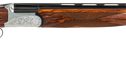 Fausti Usa, Inc 15103 Caledon 12 Gauge 3" 2rd 26" Blued Barrel, Engraved Stainless Rec, Wood Laser Grain Stock, Metallic Bead Sight