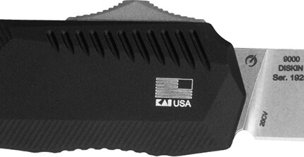 Kershaw 9000 Livewire 3.30" OTF Spear Point Plain Stonewashed CPM 20V SS Blade/ Textured Black Anodized Aluminum Handle Includes Pocket Clip