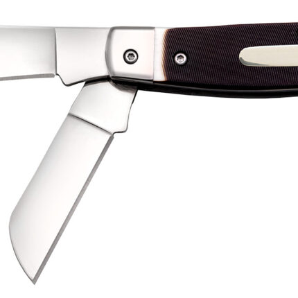 Cold Steel CSFLSTKMN Stockman 2"/2.30"/3.50" Folding Clip/Sheepsfoot/Spey Plain 8Cr13MoV SS Blade/Rough Black w/Polished Bolsters Bone Handle