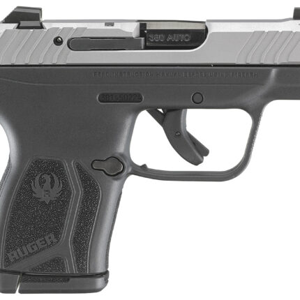 Ruger 13744 LCP Max  Compact 380 ACP 10+1 2.80" Black Oxide Steel Barrel, Matte Stainless Serrated Slide, Black Polymer Frame w/Serrated Trigger Guard w/Black Nylon Grip
