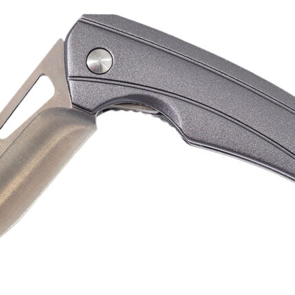 Smiths Products 51246 Istana  2.75" Folding Drop Point Plain Satin 400 SS Blade/Gray Anodized Aluminum Handle Includes Pocket Clip