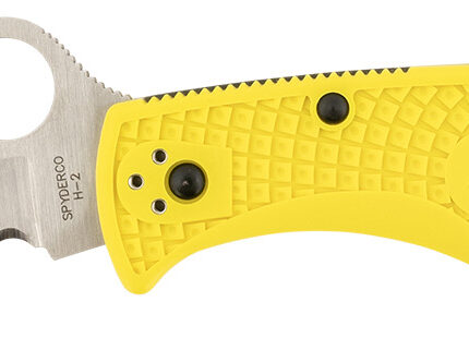 Spyderco C91SYL2 Pacific Salt 2 3.78" Folding Serrated Stonewashed H2 Steel/Blade Yellow FRN Handle