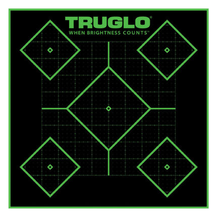 TruGlo TG14A25BB Tru-See 5- Diamond Target Self-Adhesive Heavy Paper Black/Green 12"x12" 25 Pack