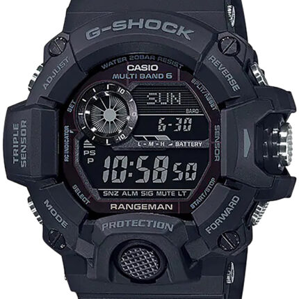 G-shock/vlc Distribution GW94001B G-Shock Tactical Rangeman Keep Time Blackout Size 145-215mm Features Digital Compass