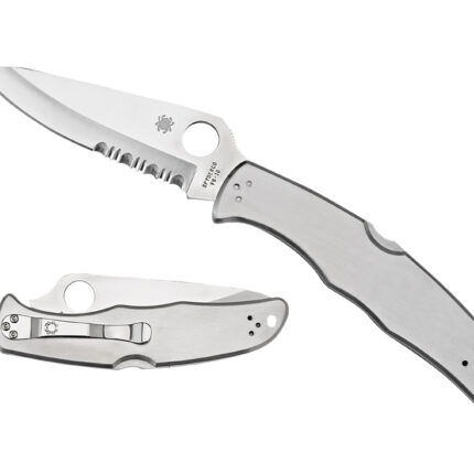 Spyderco C10PS Endura 4 3.85" Folding Plain Satin VG-10 SS Blade/Satin Stainless Steel Handle Includes Pocket Clip