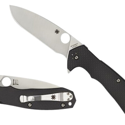 Spyderco C234CFP Amalgam 3.80" Folding Drop Point Plain Satin CPM S30V SS Blade/Black Textured Carbon Fiber/G10 Handle Includes Pocket Clip