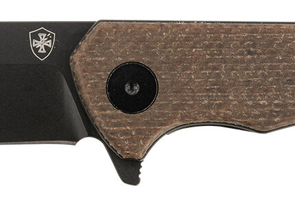 Templar Knife PFMBN321 Paladin  3.27" Folding Drop Point Plain Black Powder Coated D2 Steel Blade, 4.40" Brown Micarta Handle