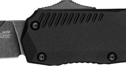 Kershaw 9000T Livewire Automatic 3.30" OTF Tanto Plain Black DLC CPM MagnaCut Steel Blade, Black Anodized Aluminum Handle, Includes Pocket Clip