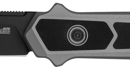 Kershaw 7951 Launch 17 Automatic 3.50" Folding Clip Point Plain Black Cerakote S35VN Blade, Gray Anodized w/Black G10 Inlays Aluminum Handle, Includes Pocket Clip