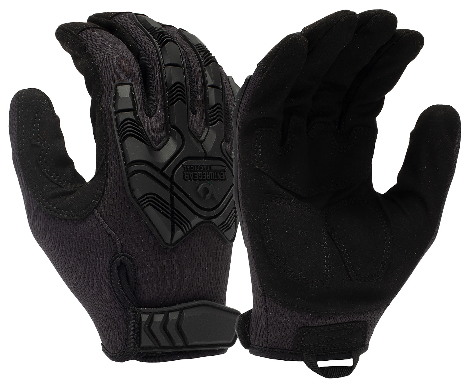 Pyramex VGTG40BX2 Impact Operator Heavy-Duty Black Synthetic Leather XXL Hook & Loop