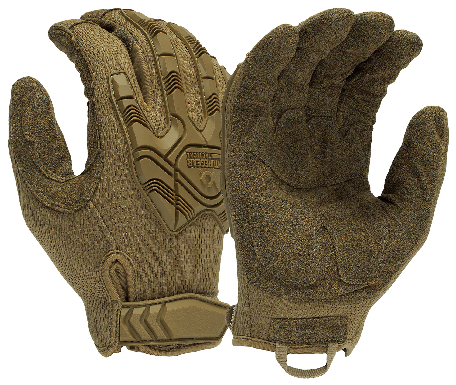 Pyramex VGTG40TXL Impact Operator Heavy-Duty Brown Synthetic Leather XL Hook & Loop