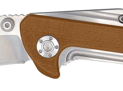 Camillus 19196 Sevens  2.75" Folding Plain Silver AUS-8 Carbonitride Titanium Blade, Desert Tan/SS G10/SS Handle