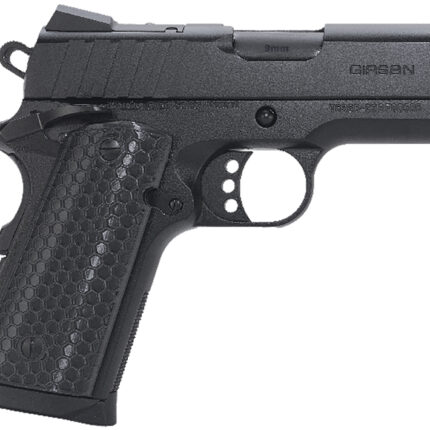 Girsan 391040 MC1911 SC Influencer Sub-Compact 9mm Luger 7+1 3.40" Blued Steel Barrel, Black Cerakote Optic Ready/Serrated Steel Slide & Frame w/Picatinny Rail & Beavertail, Gray Polymer Grip
