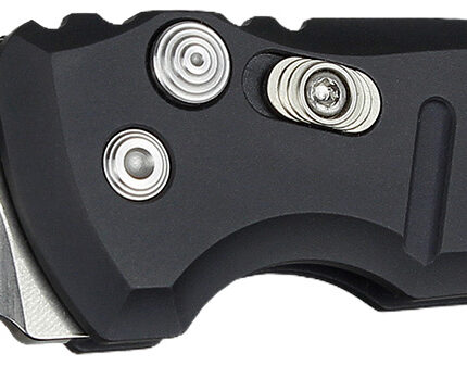 Hogue 24120 A01  1.95" Folding Drop Point Plain Stone Tumbled 154CM SS Blade/Matte Black Aluminum Handle