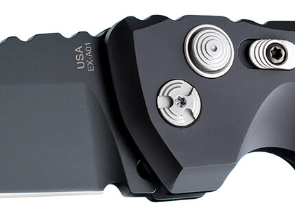 Hogue 34110 EX-A01  4" Folding Drop Point Plain Black Cerakote 154CM SS Blade/Matte Black w/Fluted texture Aluminum Handle