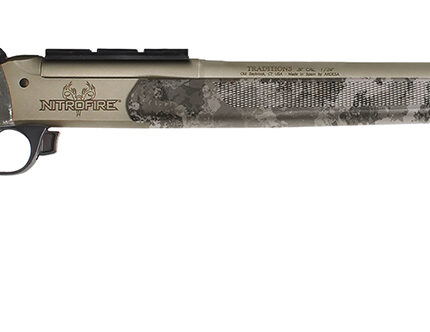 Traditions CR846604534B NitroFire Pro 50 Cal 209 Primer Tungsten Cerakote 26" Fluted/Threaded w/VAPR twist Barrel, Drilled & Tapped Receiver, Veil Alpine Adj Cheek Piece & LOP Synthetic Stock