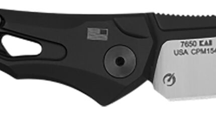 Kershaw 7650 Launch 13 Automatic 3.50" Folding Wharncliffe Plain Black Cerakote w/Satin Grind CPM 154 SS Blade, Black Anodized Aluminum Handle