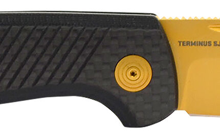 S.O.G SOGTM1007BX Terminus SJ LTE 2.90" Folding Plain Gold TiNi S35VN SS Blade, Graphite Textured G10 Handle