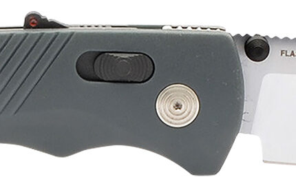S.O.G SOG11181141 Flash AT EDC 3.45" Folding Plain Satin Cryo D2 Steel Blade, Urban Grey GRN Handle, Peg Box Pkg