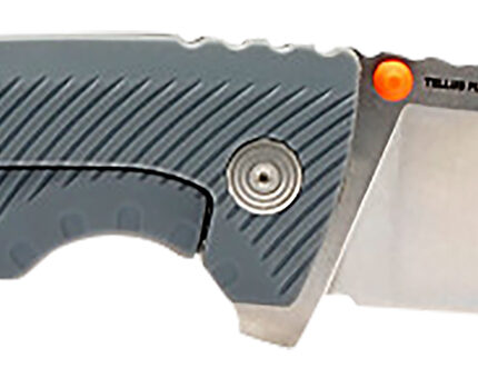 S.O.G SOG14060243 Tellus FLK 3.65" Folding Clip Point Plain Stonewashed Cryo 440C SS Blade, Wolf Gray Textured GRN Handle, Blister Pack