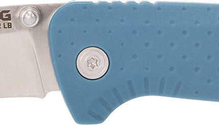 S.O.G SOG13110343 Adventure LB 3.50" Folding Drop Point Plain Satin 5Cr13MoV SS Blade, Nordic Blue Textured GRN Handle