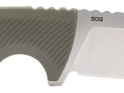 S.O.G SOG17060143 Tellus FX 4.20" Fixed Clip Point Plain Stonewashed Cryo 440C SS Blade, Olive Drab Textured GRN Handle, Blister Pkg
