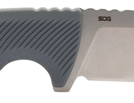 S.O.G SOG17060243 Tellus FX 4.20" Fixed Clip Point Plain Stonewashed Cryo 440C SS Blade, Wolf Gray Textured GRN Handle, Blister Pack