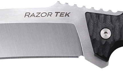 Cold Steel CSFX65RZR Razor Tek EDC 6.50" Fixed Clip Point Plain Satin 4116 Krupp SS Blade, 6.13" Black Textured