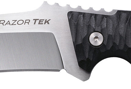 Cold Steel CSFX5RZR Razor Tek EDC 5" Fixed Clip Point Plain Satin 4116 Krupp SS Blade, 4.63" Black Textured