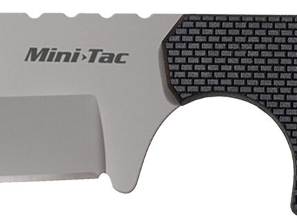 Cold Steel CS49HCFZ Mini Tac Bowie 3.63" Fixed Clip Point Plain Stonewashed 8Cr13MoV SS Blade, 3.25" Griv-Ex Handle
