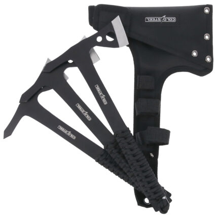 Cold Steel CSTH175AX3PK Throwing Axes  1.75" Black Oxide 420 Stainless Steel Blade Paracord Wrap Handle Set of 3