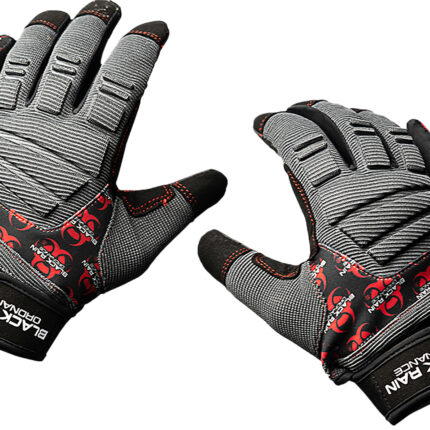 Black Rain Ordnance TACTGLOVEGRY/BLK/RDL Tactical Gloves  Black/Gray/Red Large Velcro