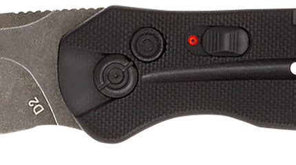 CobraTec Knives BLKDIABLOAUTO Diablo  3.50" Folding Black Stonewashed D2 Steel Blade, 4.75" Black Textured G10 Scales Handle
