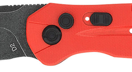 CobraTec Knives REDDIABLOAUTO Diablo  3.50" Folding Black Stonewashed D2 Steel Blade, 4.75" Red Textured G10 Scales Handle