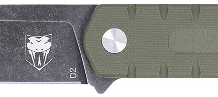 CobraTec Knives CTOWODGDNS Outdoor Warrior 4.50" Fixed Drop Point Plain Stonewashed D2 Steel Blade, 4.75" OD Green Textured G10 Scales Handle