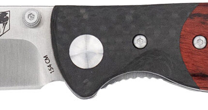 CobraTec Knives CTBRN Baron EDC 3.25" Folding Drop Point Plain Satin 154CM SS Blade, 4.25" Carbon Fiber/Pakkawood Handle