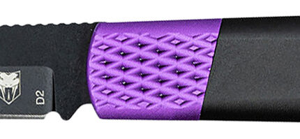 CobraTec Knives CTWOLVERINEBLK Gideon  3" Folding Plain Black Stonewashed D2 Steel Blade, 4.25" Black/Purple Aluminum Handle