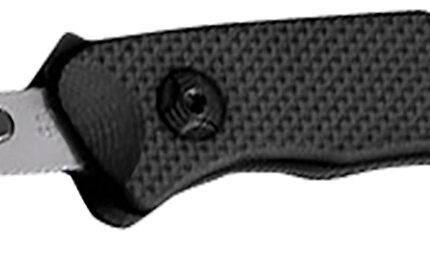 Hogue 35836 Expel  2.50" Folding Scalpel Plain Satin High Carbon Steel Blade, Black Textured G10 Scales/SS Handle