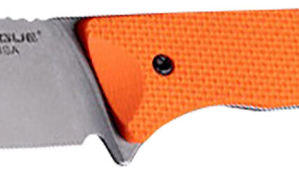 Hogue 35860 Extrak 3.30" Fixed Clip Point Plain Stone Tumbled CPM M4 Tool Steel Blade, Blaze Orange Textured G10 Scales Handle