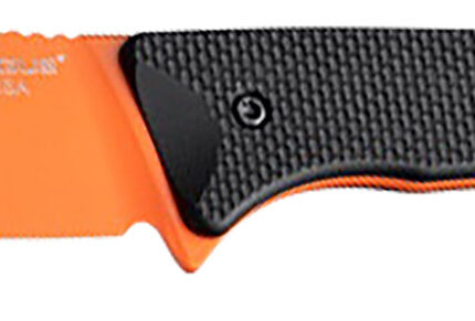 Hogue 35864 Extrak 3.30" Fixed Clip Point Plain Blaze Orange Cerakote CPM M4 Tool Steel Blade, Black Textured G10 Scales Handle