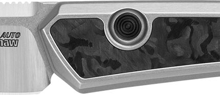Kershaw 7050 Launch 20 EDC 3" Automatic Reverse Tanto Plain Satin CPM MagnaCut Steel Blade, Black/Gray Aluminum/Carbon Fiber Handle