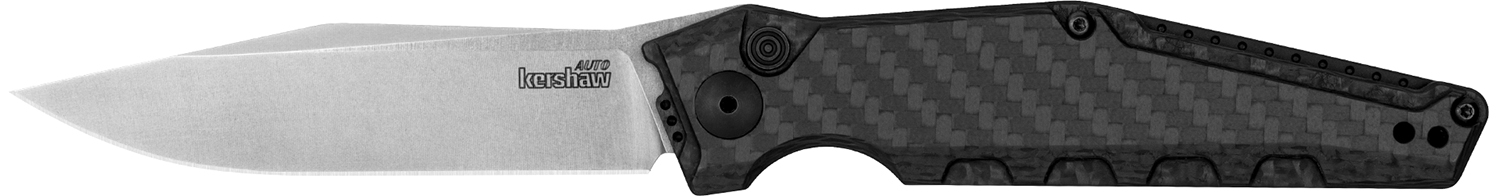 Kershaw 7900CF Launch 7 EDC 3.75" Automatic Clip Point Plain Satin CPM MagnaCut Steel Blade, Black Aluminum/Carbon Fiber Handle