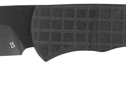 CobraTec Knives CTCLNHRBLK Cyclone Hidden Release 3" Flip Open Plain Black TiCN D2 Steel Blade, 4" Black Aluminum Handle