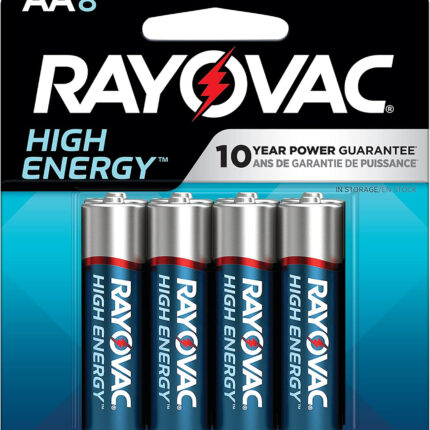 Rayovac 8158T03 AA Batteries 1.5 Volts Alkaline 2,700 mAh Pkg of 8