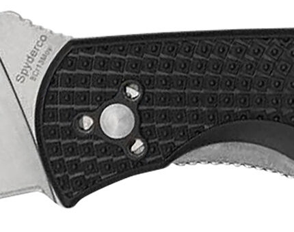 Spyderco C136PBK Persistence Lightweight 2.75" Folding Plain Satin 8Cr13MoV SS Blade, Black Bi-Directional Texturing FRN Handle