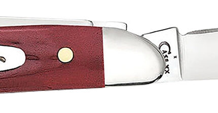 Case 00781 Peanut  Medium 2.10"/1.53" Folding Clip Point/Pen Plain Mirror Polished Tru-Sharp SS Blade Corn Cob Jigged Old Red Bone Handle